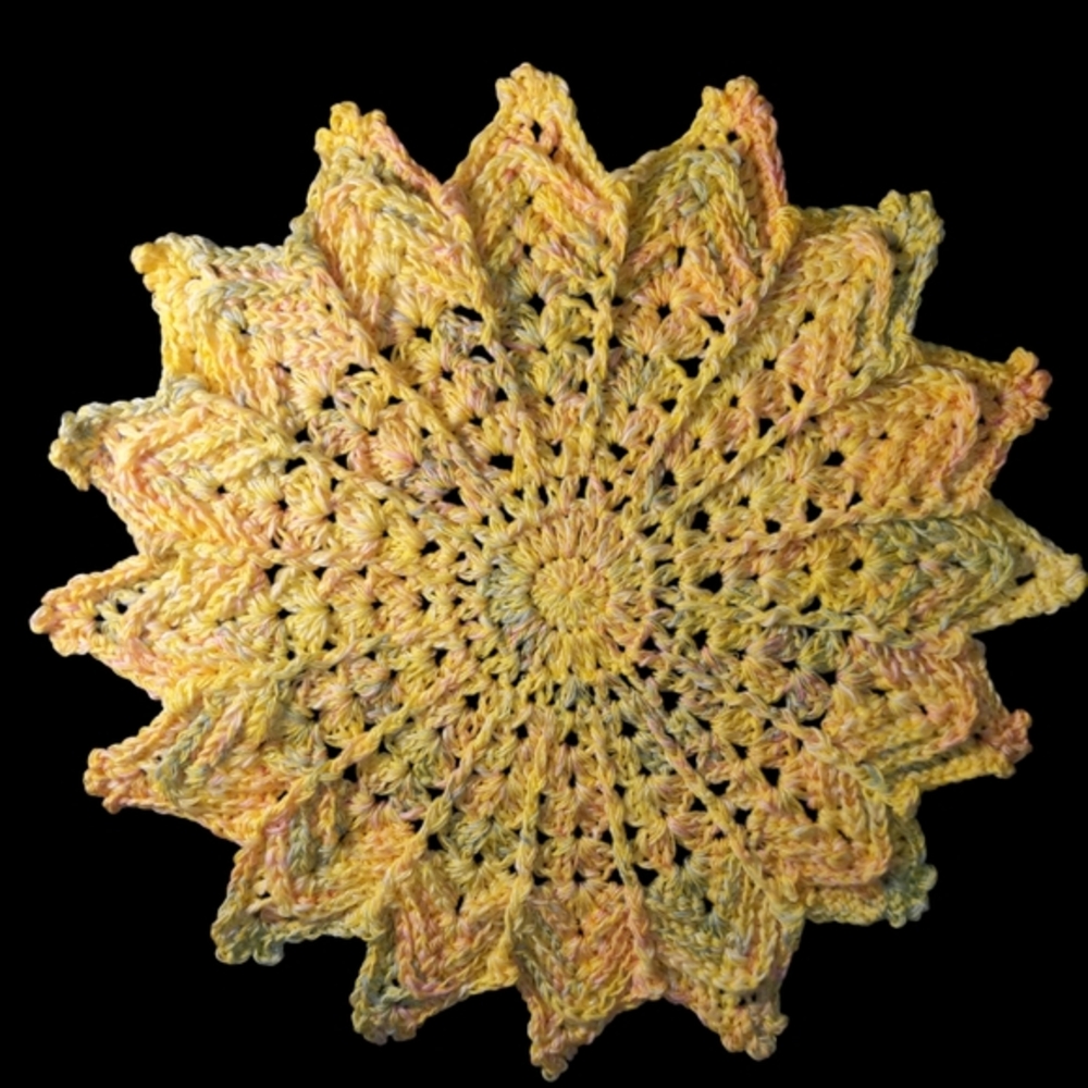 Handmade Sunburst Star Flowers Crochet Set Of 5